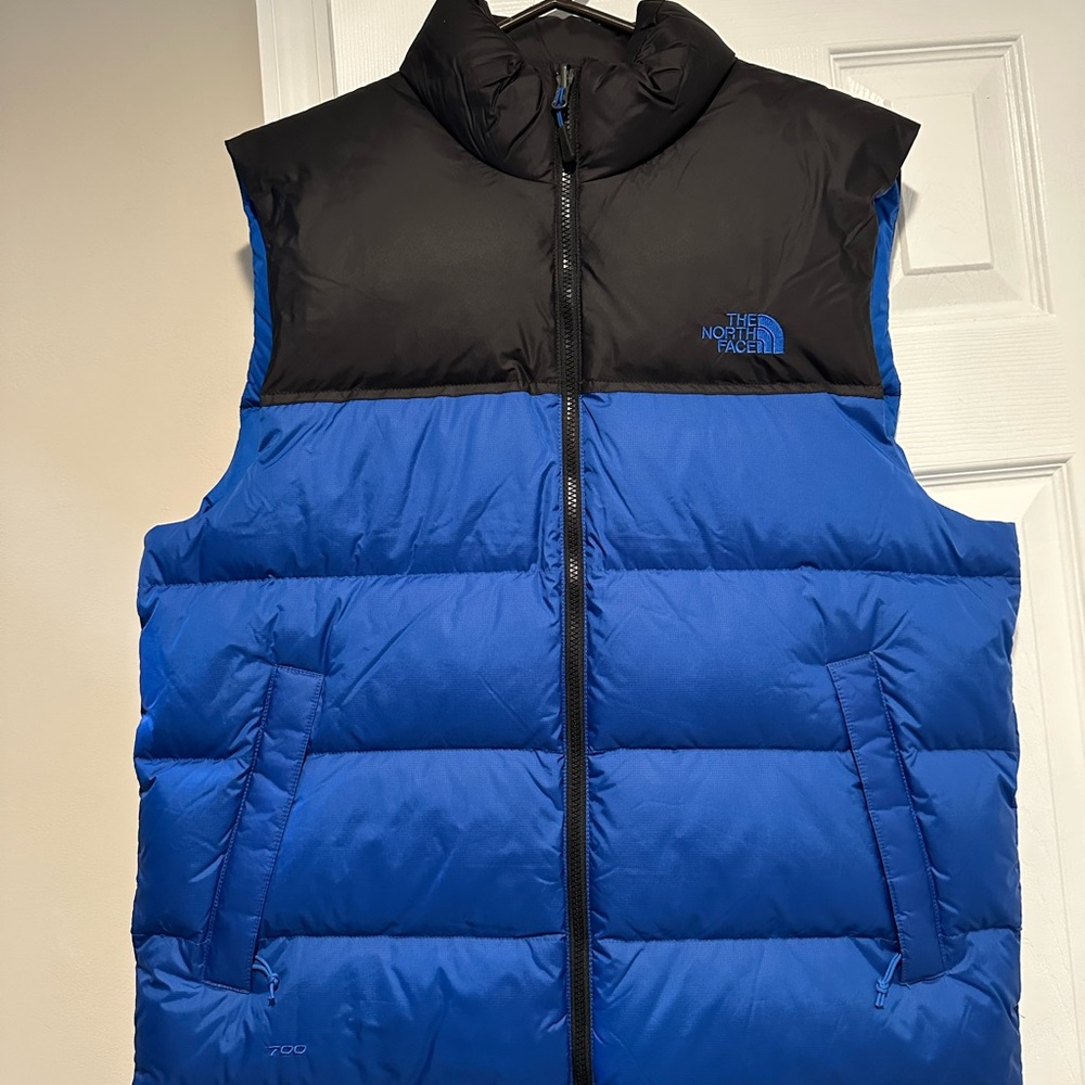 The North Face Black and Blue Puffer Vest